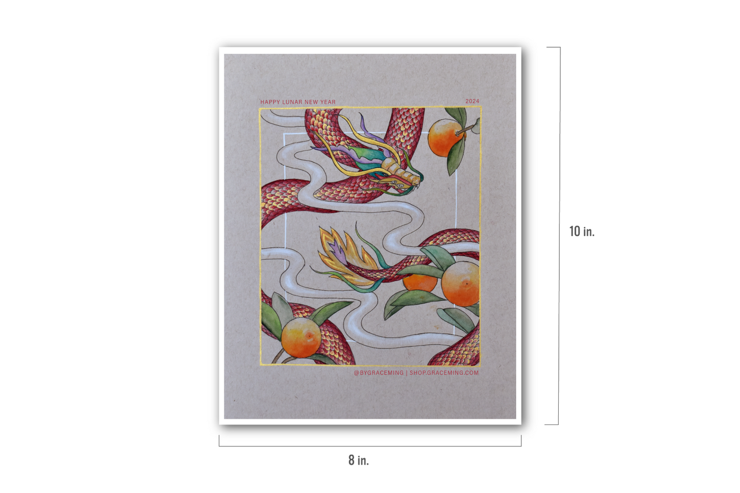 LNY 2024 - Yin Dragon - 10" x 8" PRINT