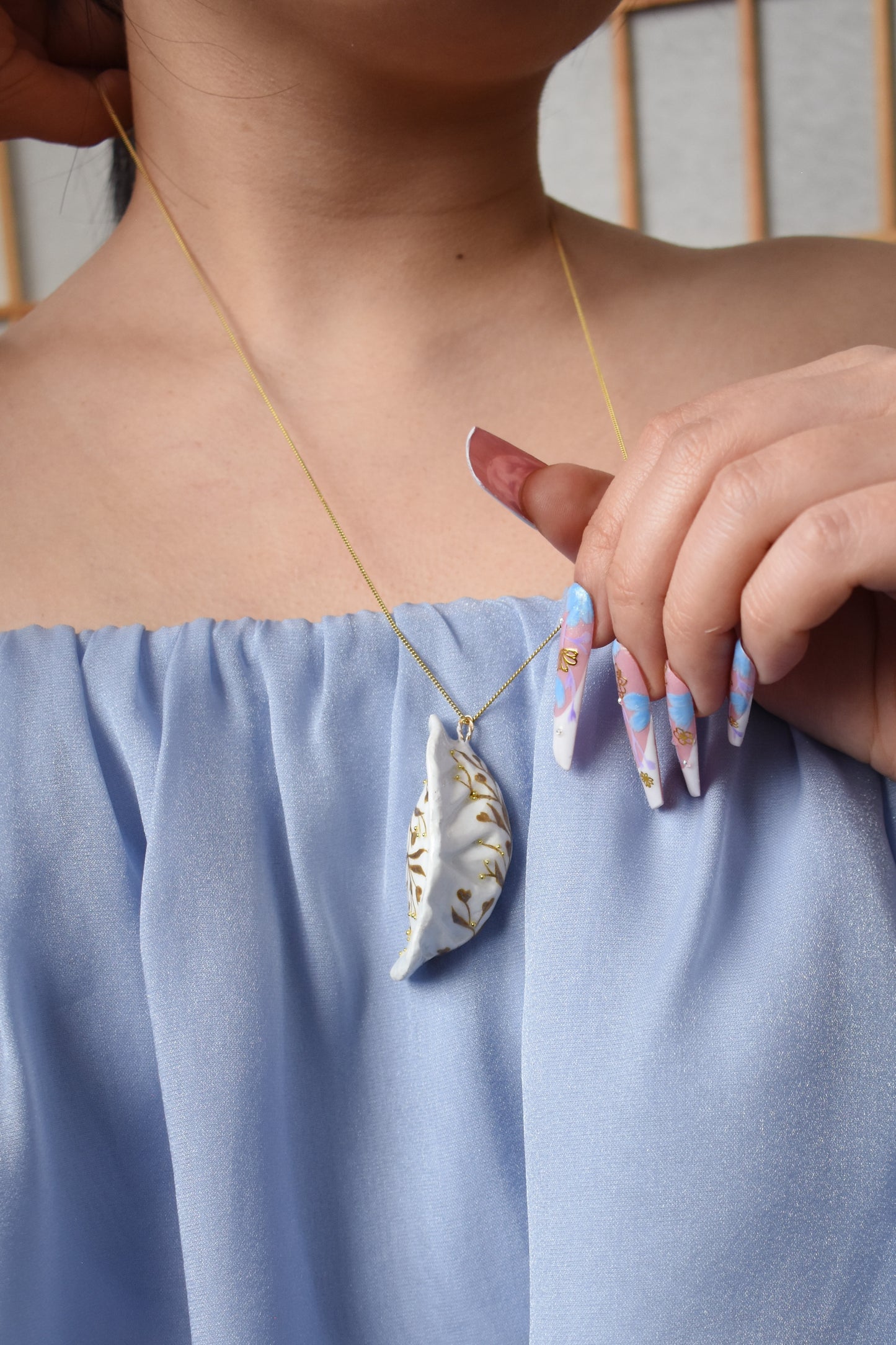 SP2024 - Handmade Gold Dumpling Pendant
