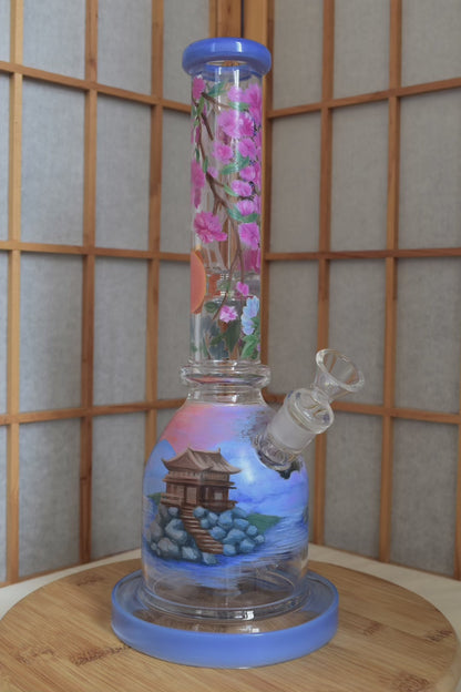 4202024 - “Wistful Blossoms” - Hand Painted Glass Vessel